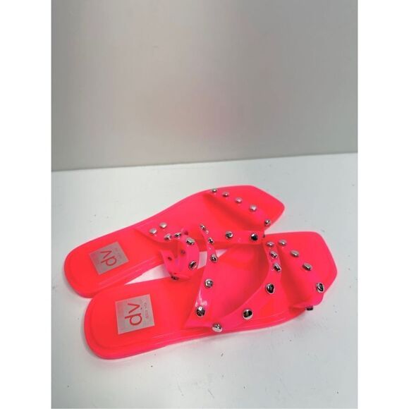 Dolce Vita Jelly Sandals Womens Size 6‎ Neon Pink Slip On Shoes NEW - Picture 3 of 11